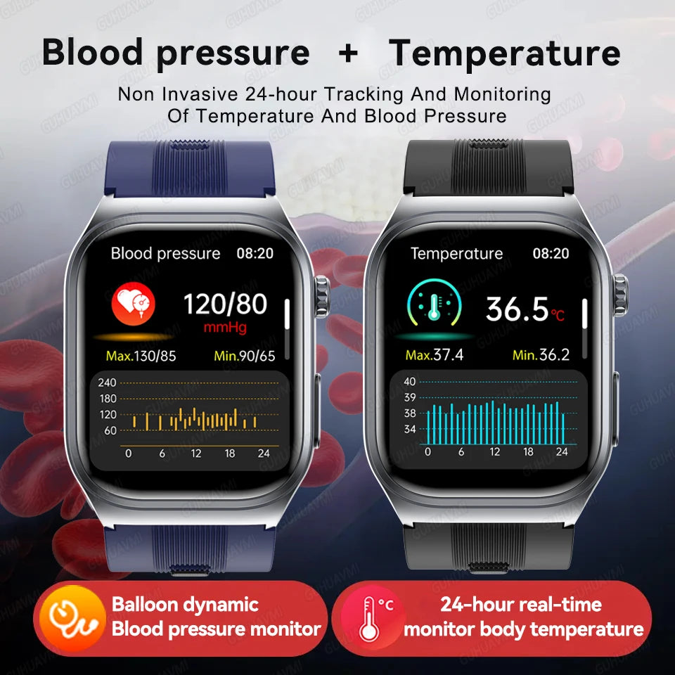 2025 New Luxury High-End Air Pump Airbag Blood Pressure Smart Watch