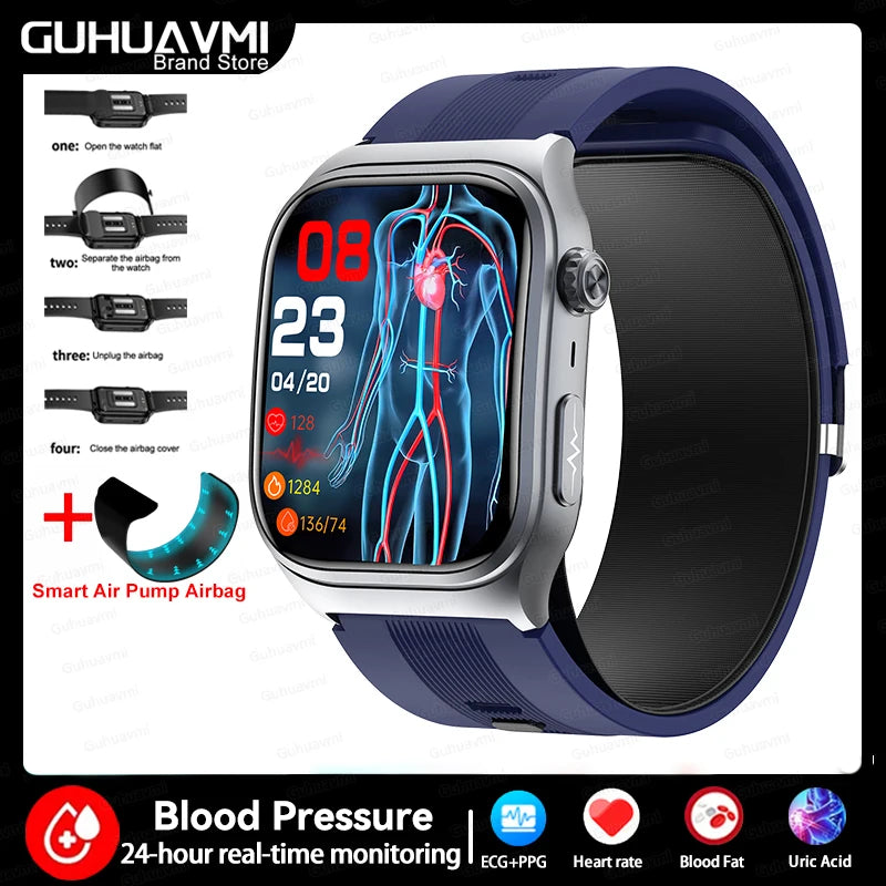 2025 New Luxury High-End Air Pump Airbag Blood Pressure Smart Watch