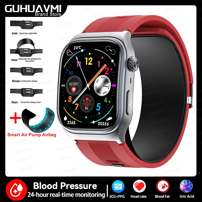 2025 New Luxury High-End Air Pump Airbag Blood Pressure Smart Watch