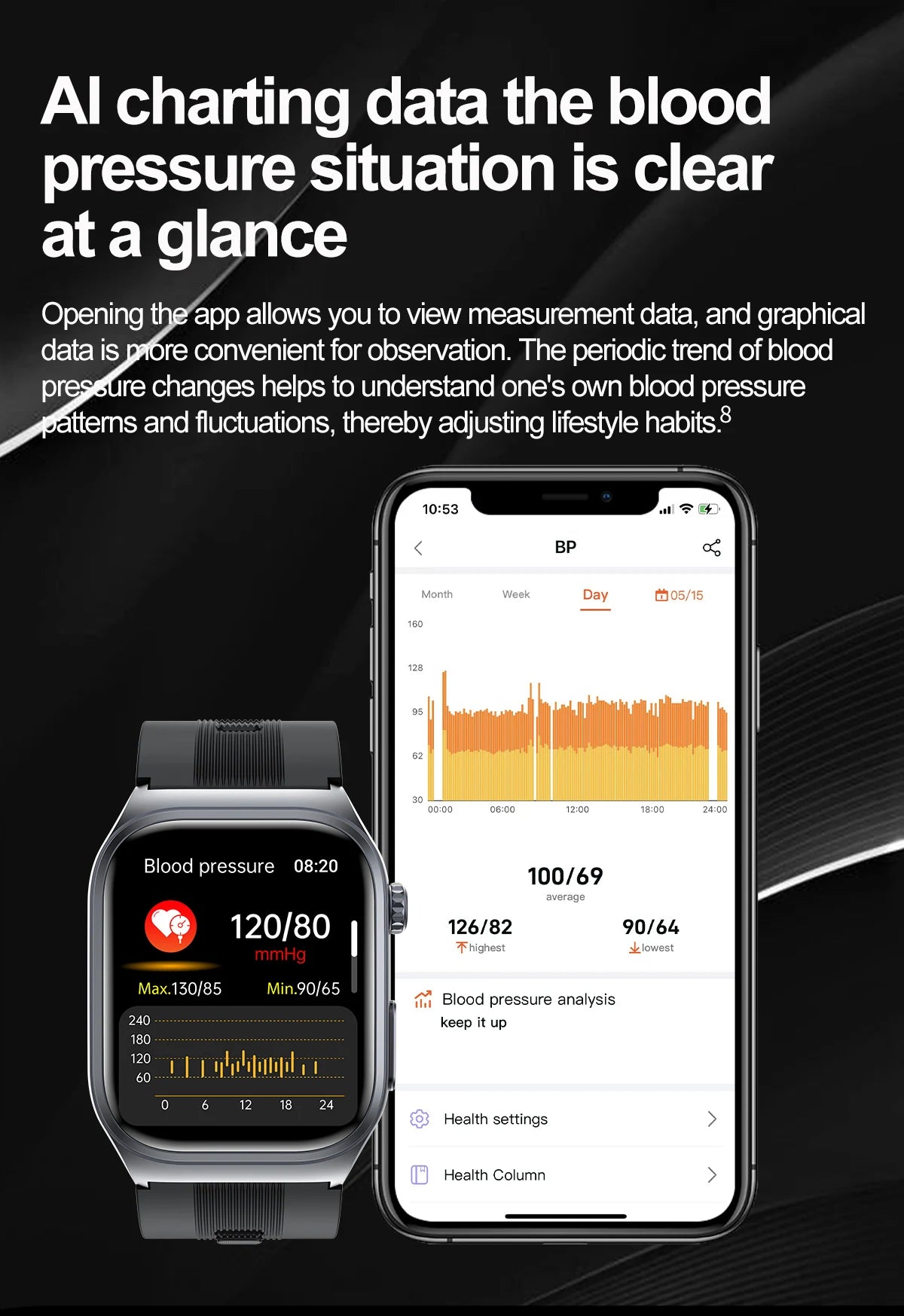 2025 New Luxury High-End Air Pump Airbag Blood Pressure Smart Watch