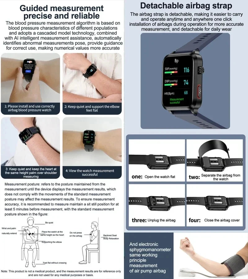 2025 New Nursing Grade Smart Watch Airbag health watch
