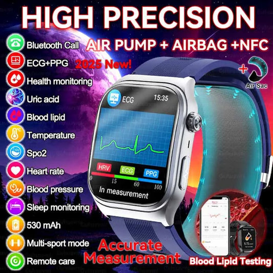 2025 New Luxury High-End Air Pump Airbag Blood Pressure Smart Watch