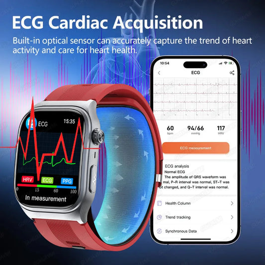 2025 New Luxury High-End Air Pump Airbag Blood Pressure Smart Watch